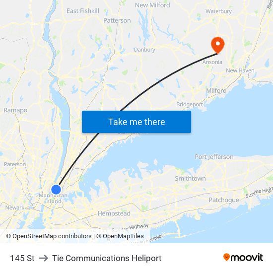 145 St to Tie Communications Heliport map