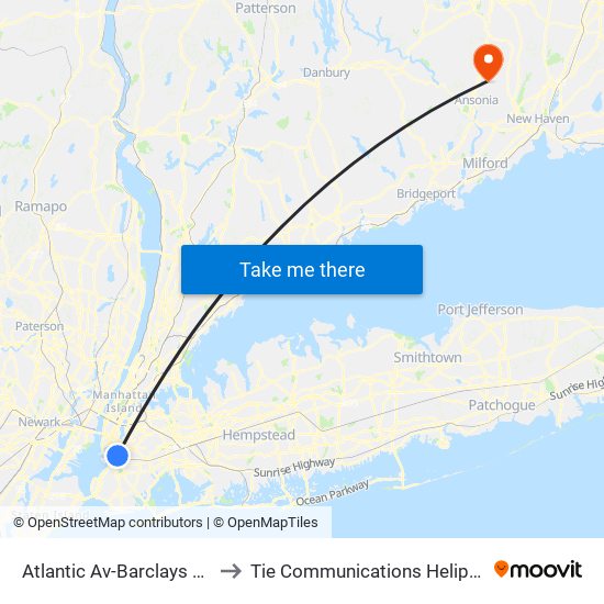 Atlantic Av-Barclays Ctr to Tie Communications Heliport map