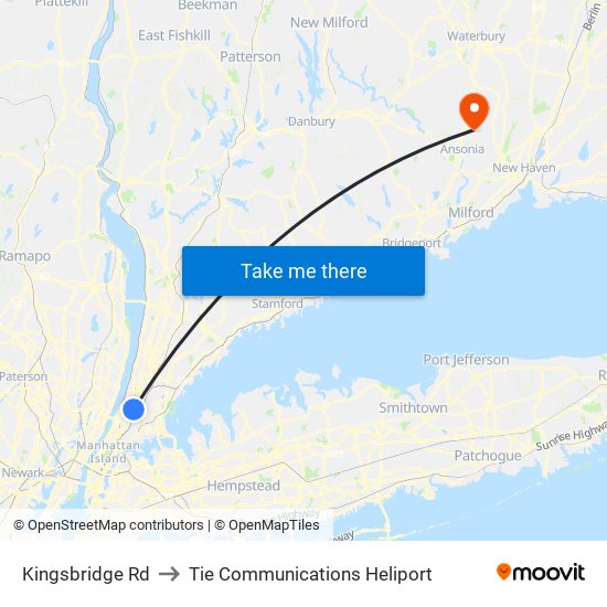 Kingsbridge Rd to Tie Communications Heliport map