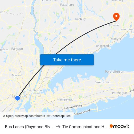 Bus Lanes (Raymond Blvd Side) to Tie Communications Heliport map
