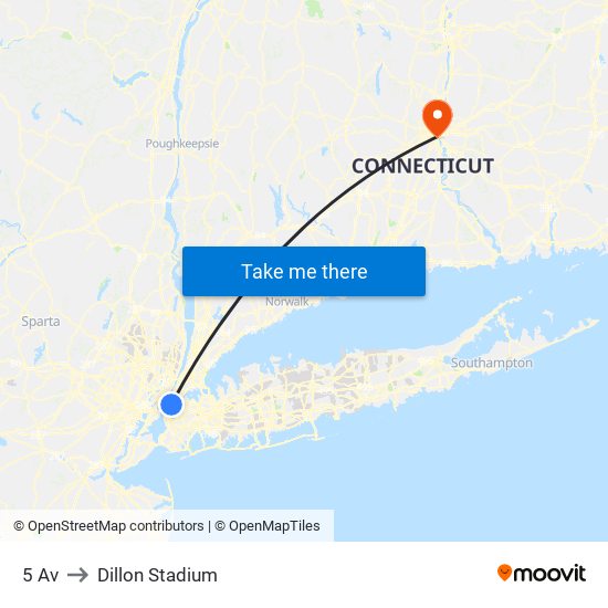 5 Av to Dillon Stadium map