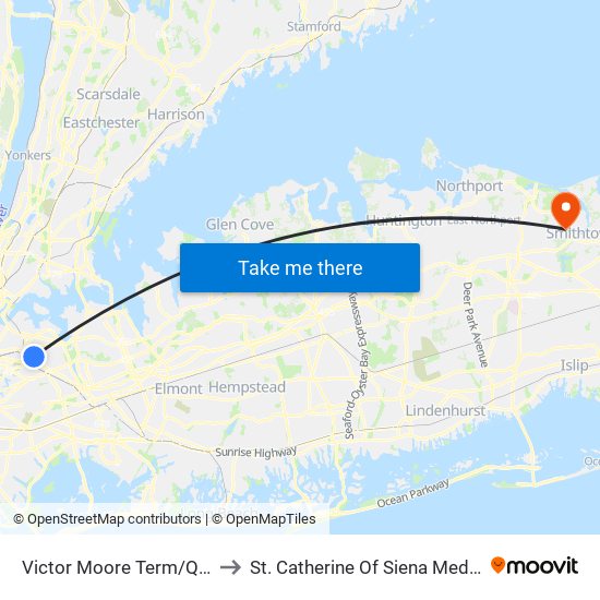 Victor Moore Term/Q49 Stand to St. Catherine Of Siena Medical Center map