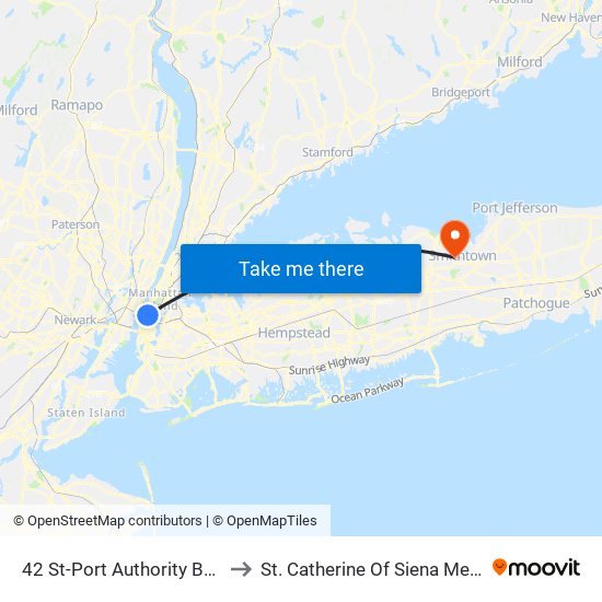 42 St-Port Authority Bus Terminal to St. Catherine Of Siena Medical Center map
