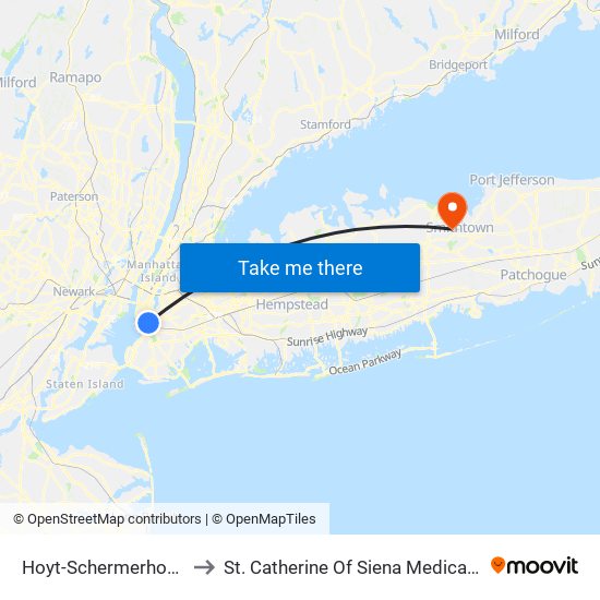 Hoyt-Schermerhorn Sts to St. Catherine Of Siena Medical Center map