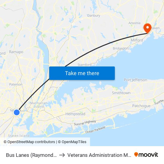 Bus Lanes (Raymond Blvd Side) to Veterans Administration Medical Center map