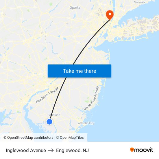 Inglewood Avenue to Englewood, NJ map