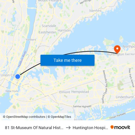 81 St-Museum Of Natural History to Huntington Hospital map