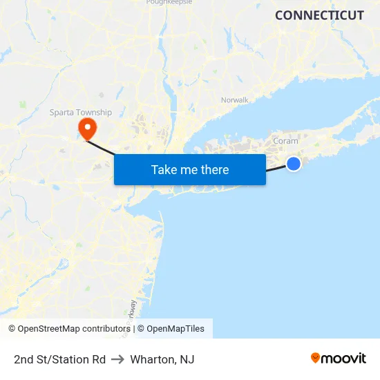 2nd St/Station Rd to Wharton, NJ map