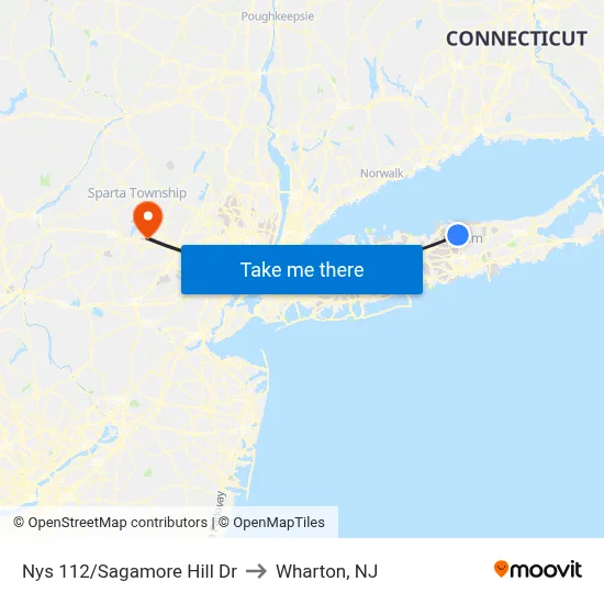 Nys 112/Sagamore Hill Dr to Wharton, NJ map