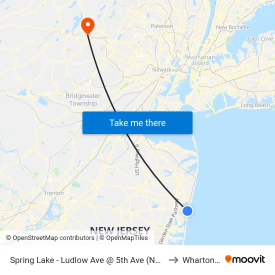 Spring Lake - Ludlow Ave @ 5th Ave (Northbound) to Wharton, NJ map