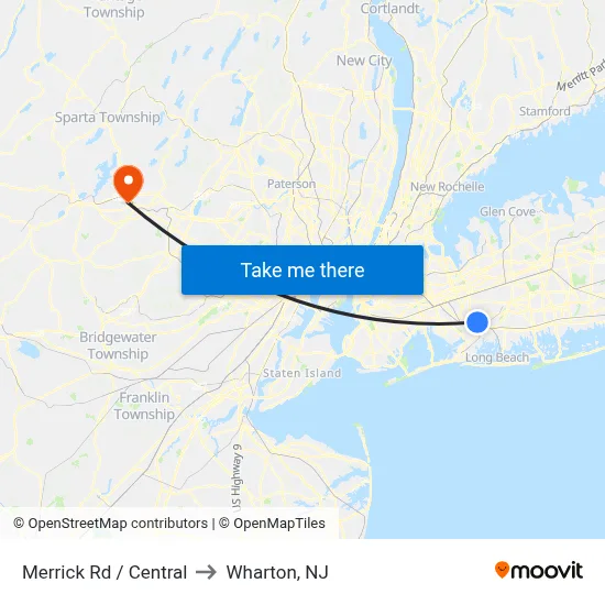 Merrick Rd / Central to Wharton, NJ map