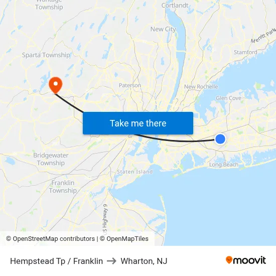 Hempstead Tp / Franklin to Wharton, NJ map