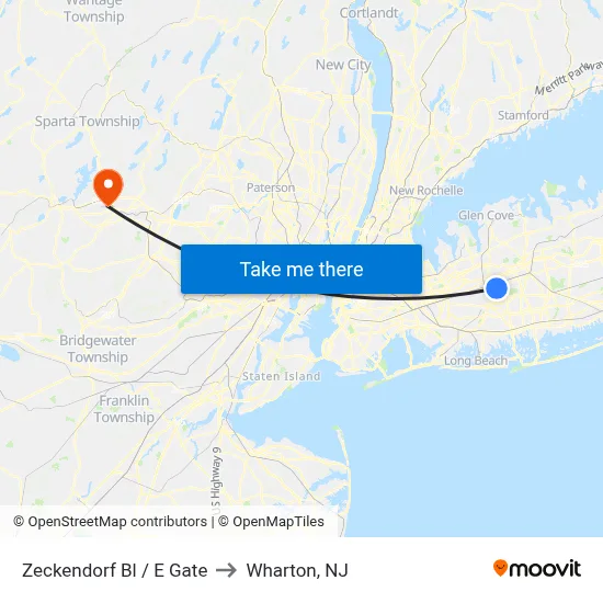 Zeckendorf Bl / E Gate to Wharton, NJ map
