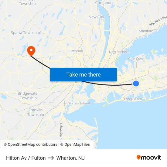 Hilton Av / Fulton to Wharton, NJ map