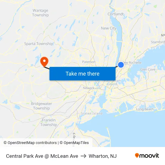 Central Park Ave @ McLean Ave to Wharton, NJ map