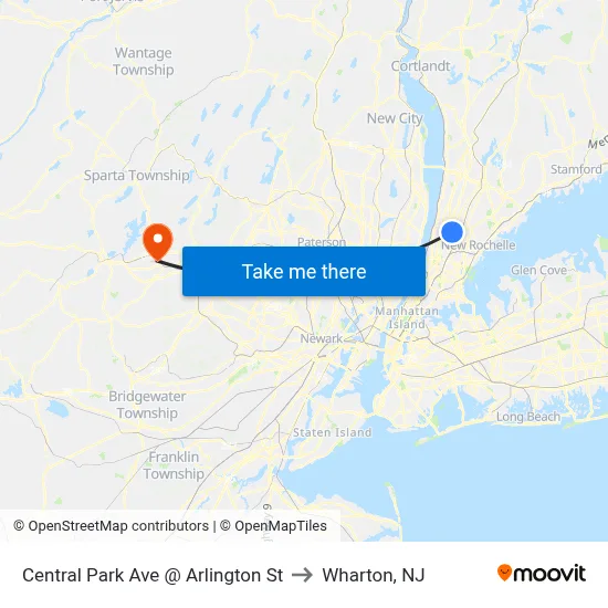 Central Park Ave @ Arlington St to Wharton, NJ map