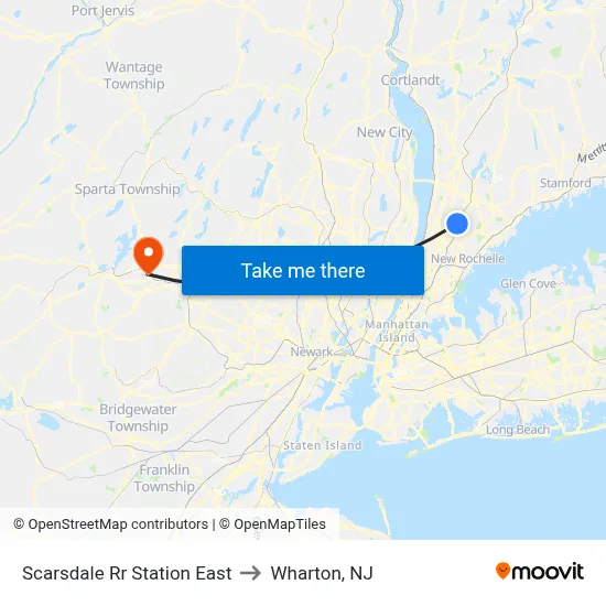 Scarsdale Rr Station East to Wharton, NJ map