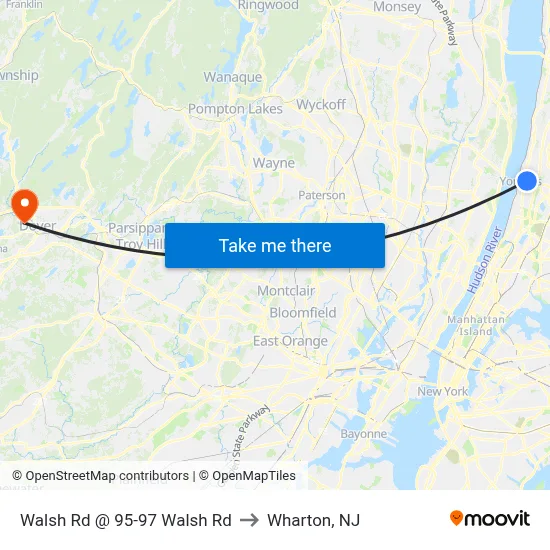 Walsh Rd @ 95-97 Walsh Rd to Wharton, NJ map
