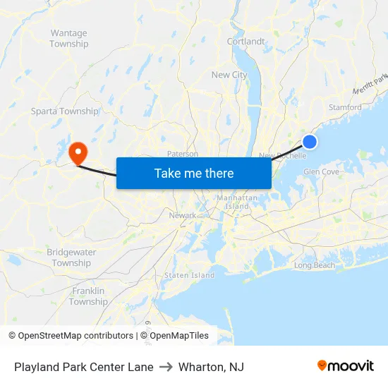 Playland Park Center Lane to Wharton, NJ map