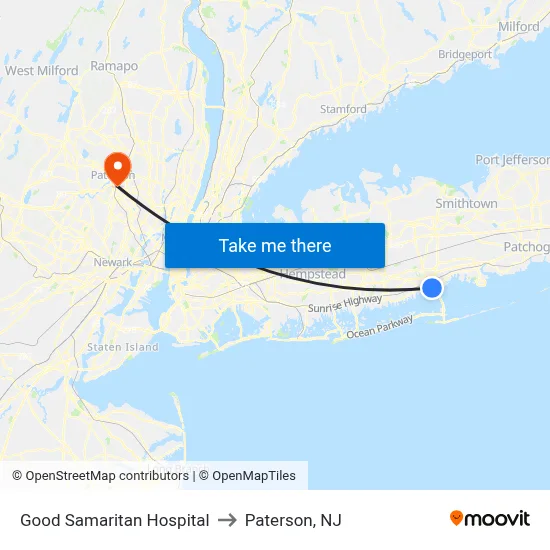 Good Samaritan Hospital to Paterson, NJ map