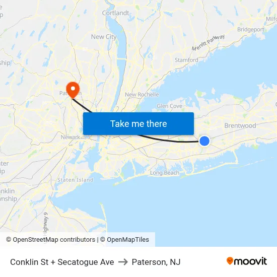 Conklin St + Secatogue Ave to Paterson, NJ map