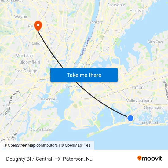 Doughty Bl / Central to Paterson, NJ map