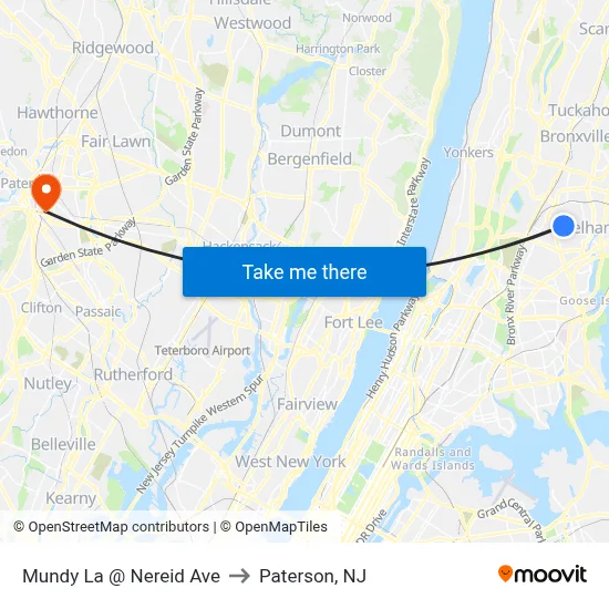 Mundy La @ Nereid Ave to Paterson, NJ map