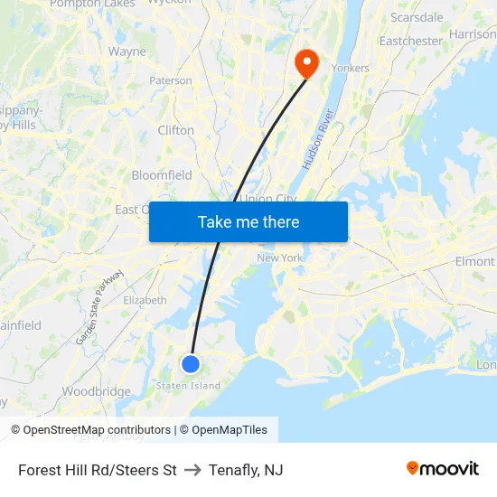 Forest Hill Rd/Steers  St to Tenafly, NJ map