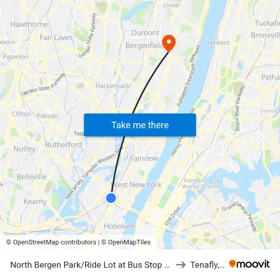 North Bergen Park/Ride Lot at Bus Stop Opposite T to Tenafly, NJ map