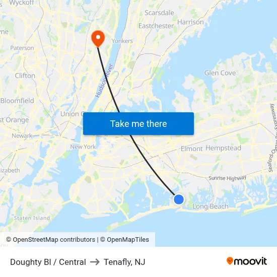 Doughty Bl / Central to Tenafly, NJ map