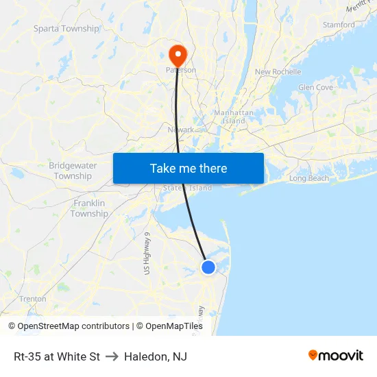 Rt-35 at White St to Haledon, NJ map