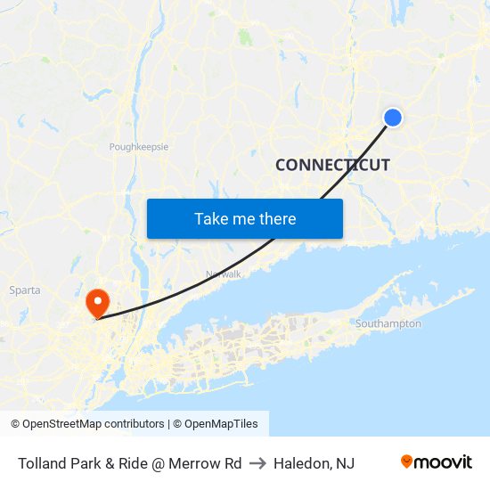 Tolland Park & Ride @ Merrow Rd to Haledon, NJ map