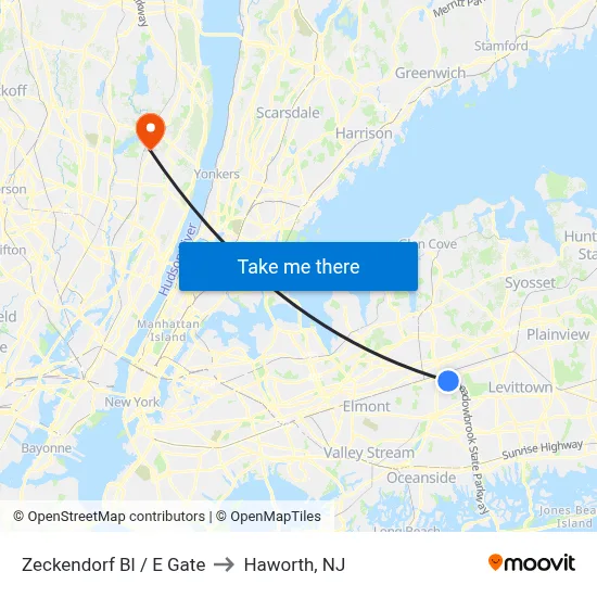 Zeckendorf Bl / E Gate to Haworth, NJ map