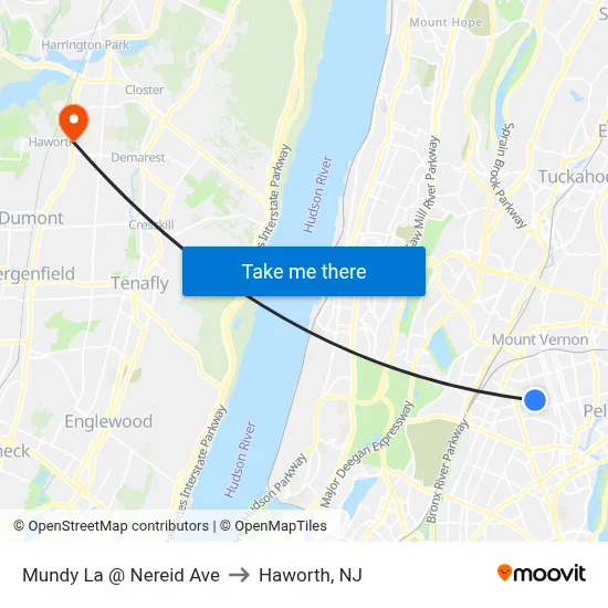 Mundy La @ Nereid Ave to Haworth, NJ map