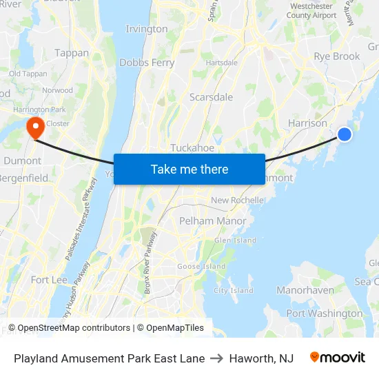 Playland Amusement Park East Lane to Haworth, NJ map