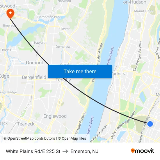 White Plains Rd/E 225 St to Emerson, NJ map