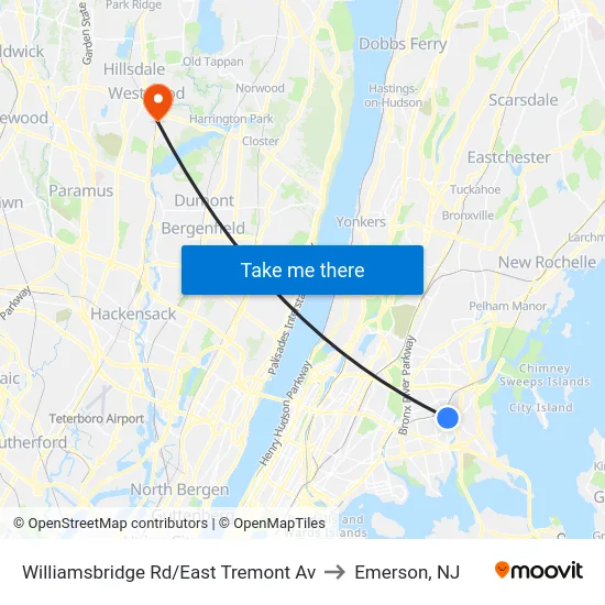 Williamsbridge Rd/East Tremont Av to Emerson, NJ map