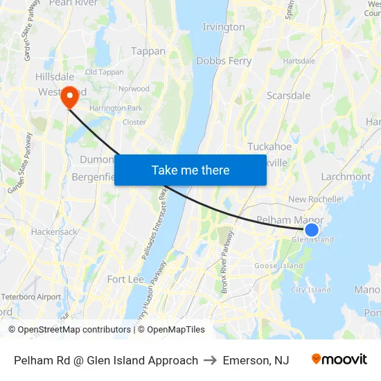 Pelham Rd @ Glen Island Approach to Emerson, NJ map