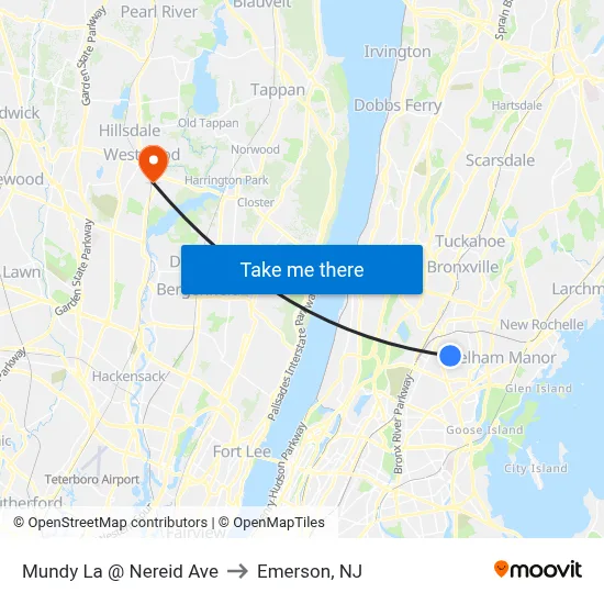 Mundy La @ Nereid Ave to Emerson, NJ map