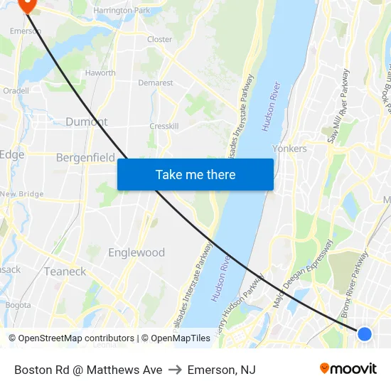 Boston Rd @ Matthews Ave to Emerson, NJ map
