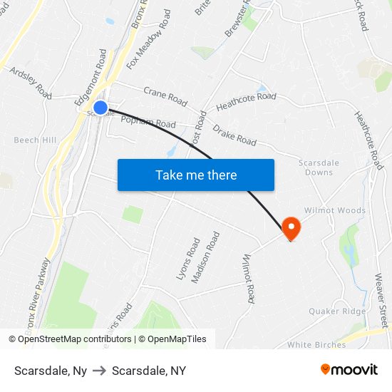 Scarsdale, Ny to Scarsdale, NY map