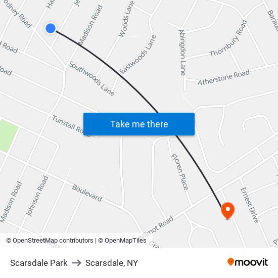 Scarsdale Park to Scarsdale, NY map