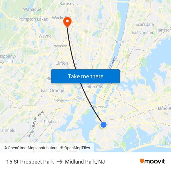 15 St-Prospect Park to Midland Park, NJ map