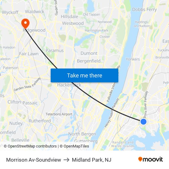 Morrison Av-Soundview to Midland Park, NJ map