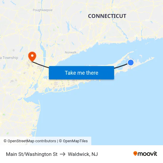 Main St/Washington St to Waldwick, NJ map