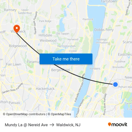Mundy La @ Nereid Ave to Waldwick, NJ map