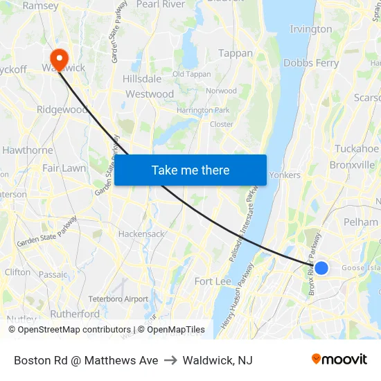 Boston Rd @ Matthews Ave to Waldwick, NJ map