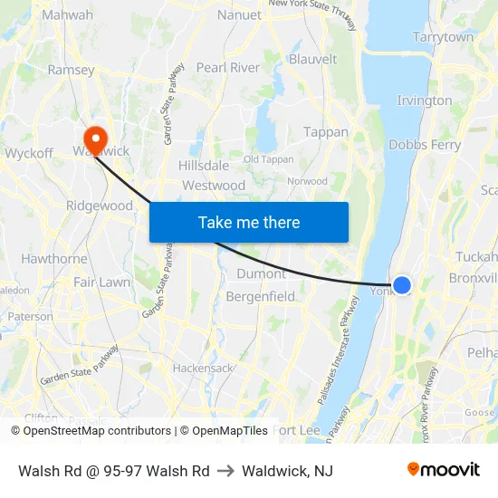 Walsh Rd @ 95-97 Walsh Rd to Waldwick, NJ map