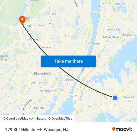 179 St / Hillside to Wanaque, NJ map