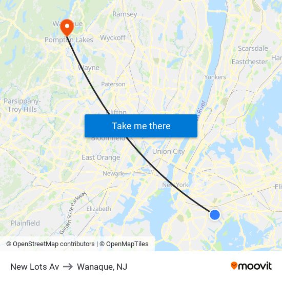 New Lots Av to Wanaque, NJ map